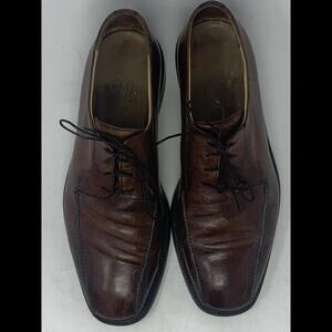Johnston & Murphy Mens Derby Dress Shoes Brown Leather Bicycle Toe Lace Up 9M